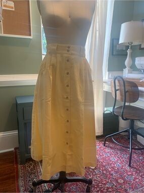 Orvis Yellow Button-Front Maxi Skirt